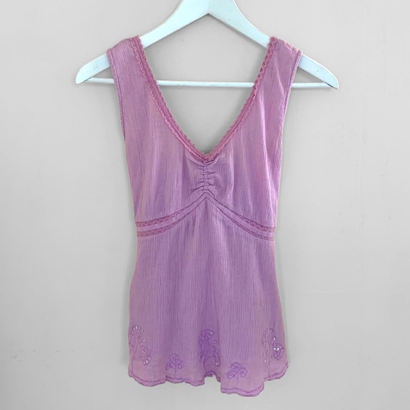 Maurices Tops - Maurices Y2K Embroidered Babydoll Tank Top